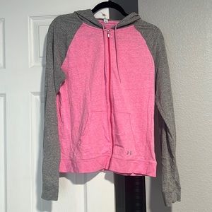 Under Armour Pink/Gray Light Hood Jacket - Size L